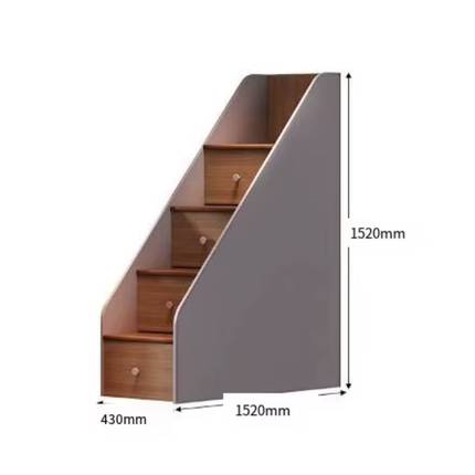 European Cute Room Modern Wooden Bunk LED Bed