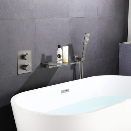 Wall-Embedded Waterfall Spout Bathtub Faucet
