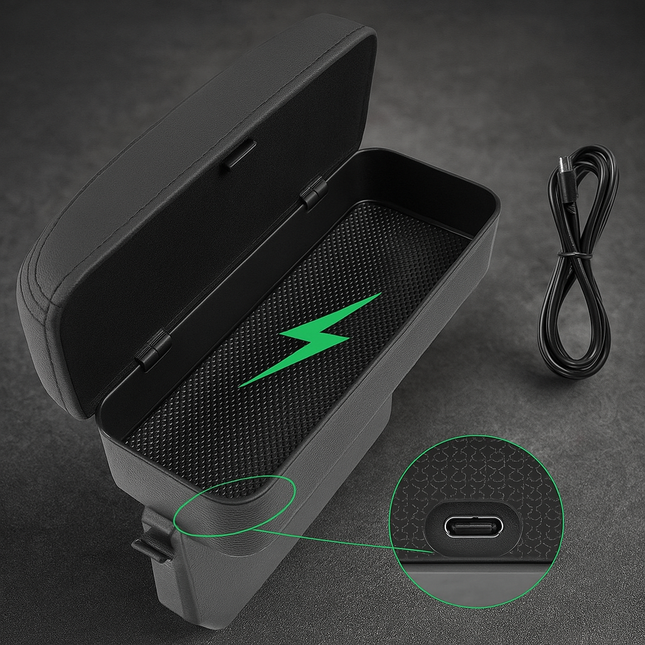 Auto Seat Gap Organizer with Wireless Charger