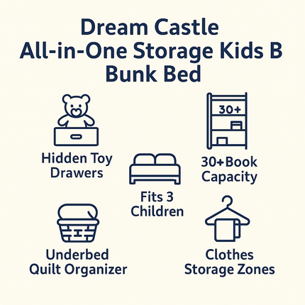 Dream Castle All-in-One Storage Kids Bunk Bed