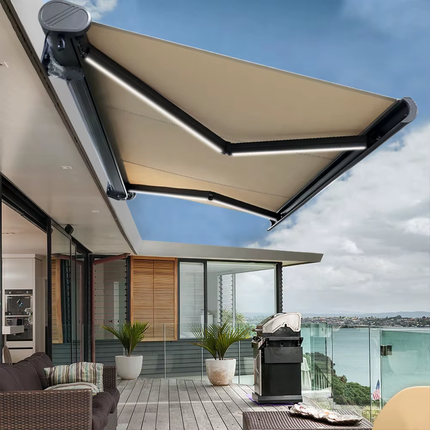 Wall-Mounted Electric Retractable Heavy-Duty Waterproof Outdoor Sunshade