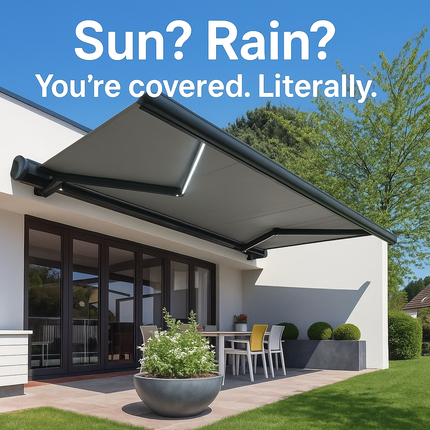 Wall-Mounted Electric Retractable Heavy-Duty Waterproof Outdoor Sunshade