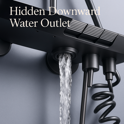 Full Copper Digital Display Piano Key Shower Set