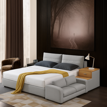 Smart Living Adjustable Built-in Desk Station Sofa Bed