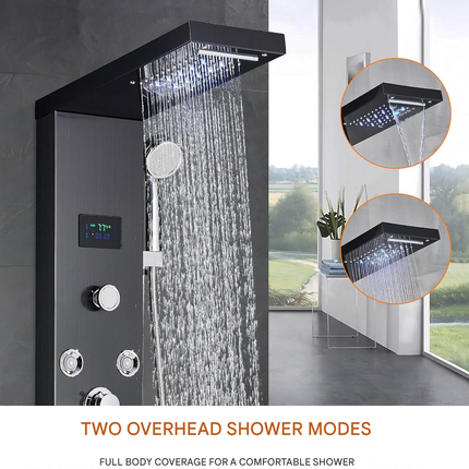 Rainfall Nordic Bathroom Digital Panel Waterfall Shower Set