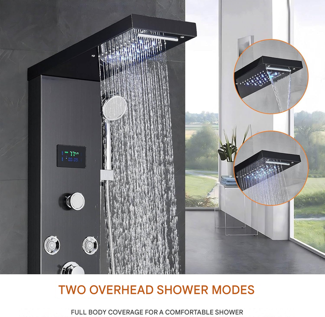 Rainfall Nordic Bathroom Digital Panel Waterfall Shower Set