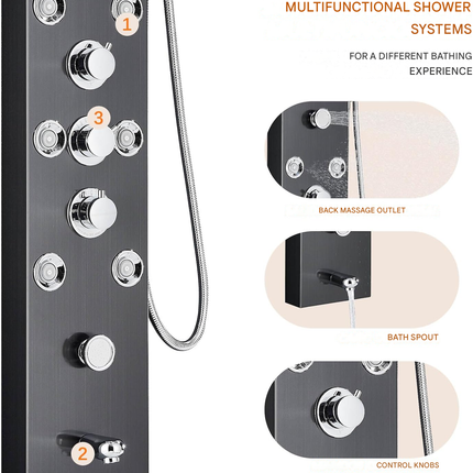 Rainfall Nordic Bathroom Digital Panel Waterfall Shower Set