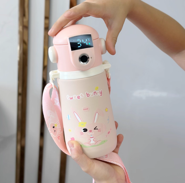 Fingerprint Lock Smart Temperature Display Kids Water Bottle