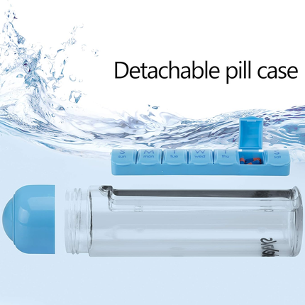 Weekly Pill Organizer Travel Water Bottle