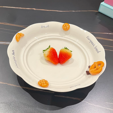Korean Snacks Ceramic Cute Serving Plate