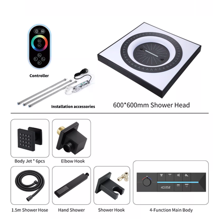 Rainfall Smart LED Music Shower System