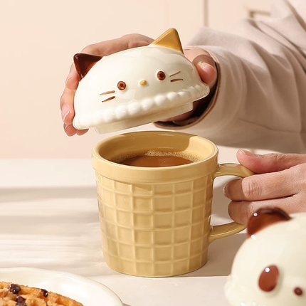 Cartoon Ice Cream Animal Ceramic Mug