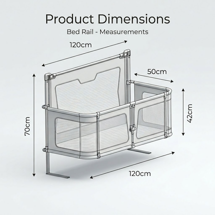 Baby Comfy Safety Lightweight Bed Side Crib