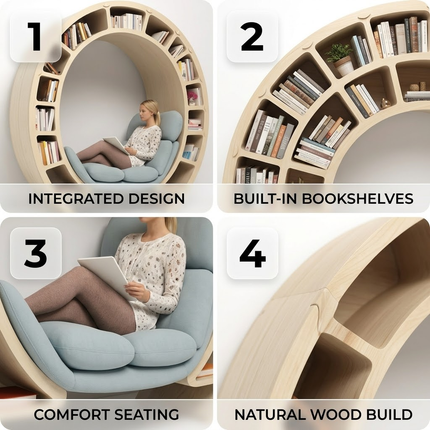 Reading Orbit Bookshelf Nook Chair