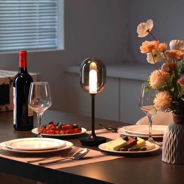Oval Glow Glass LED Table Lamp