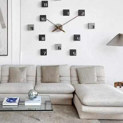 Nordic Creative Self Adhesive Wooden Wall Clock