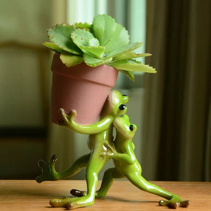 Resin Frog Fairy Flower Pot