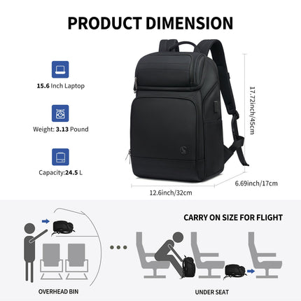 OIWAS 15.6” Laptop Backpack With USB Charging Port