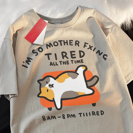 Tired Cat Humor T-Shirt