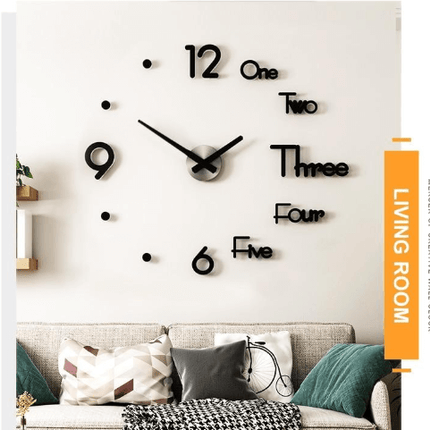 3D Large DIY Modern Number Wall Clock