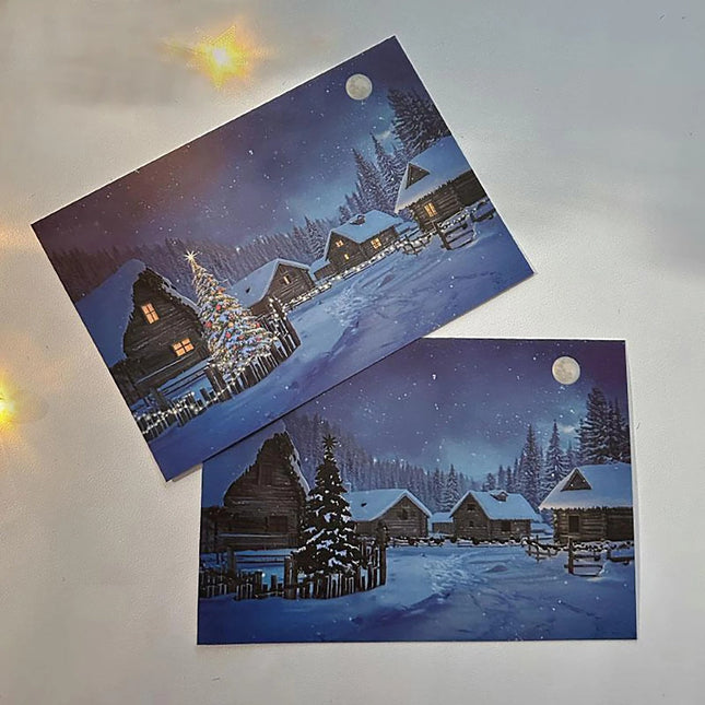 Happy Christmas Village  Light-Up Led Postcard
