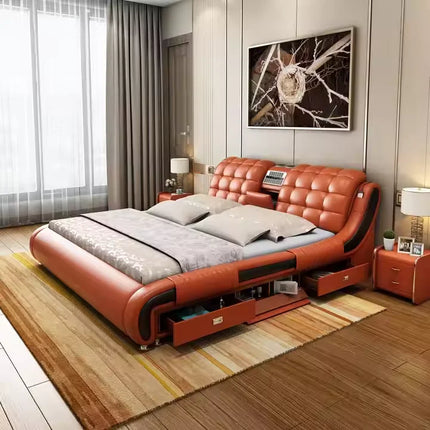 Ultimate Comfort Leather Smart Massager Bed