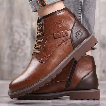 Fashion High-Cut Lace-up Vintage Style Men Winter Boots