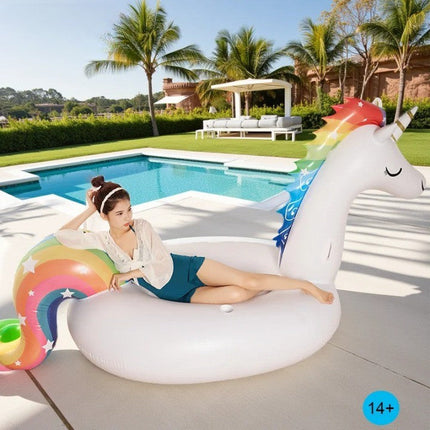 6 Person Huge Unicorn Pool Float Inflatable Giant Unicorn Swimming Pool Island