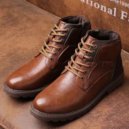 Fashion High-Cut Lace-up Vintage Style Men Winter Boots