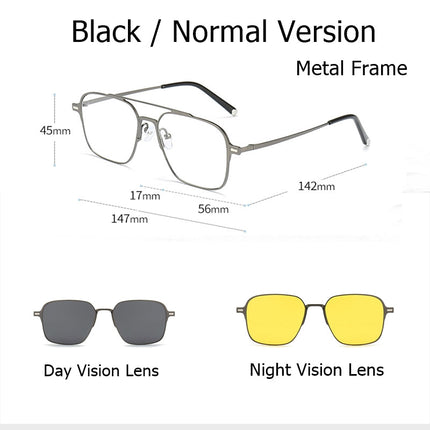 Pure Titanium Magnetic Clip-On Glasses