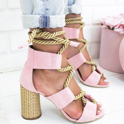Lace Up Colorful Gladiator Sandals