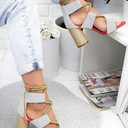 Lace Up Colorful Gladiator Sandals