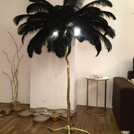 Icelandic Ostrich Feather Tree Lamp