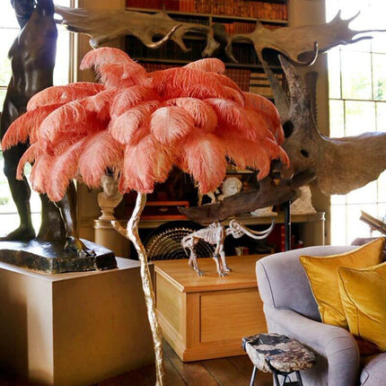 Icelandic Ostrich Feather Tree Lamp