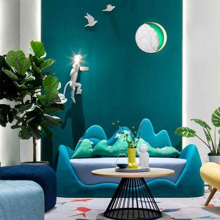Waning Gibbous Moon Led Marble Wall Lamp
