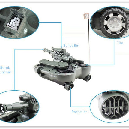 360 Rotatable Waterproof Remote Control Tank Boat