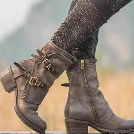 Punk Style Vintage Ankle Boots
