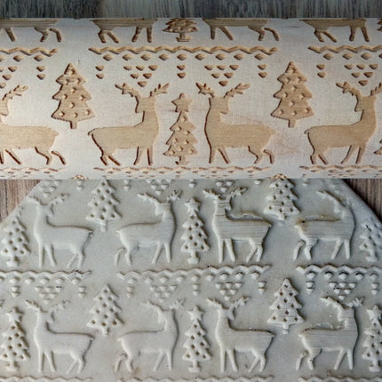 3D Wooden Christmas Rolling Pin