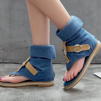 Gladiator Buckle Jean Sandals