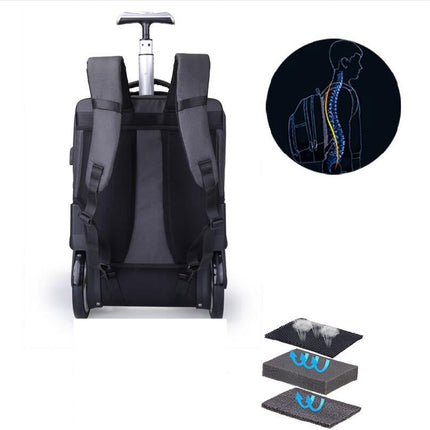 Men Business Travel Trolley Backpack