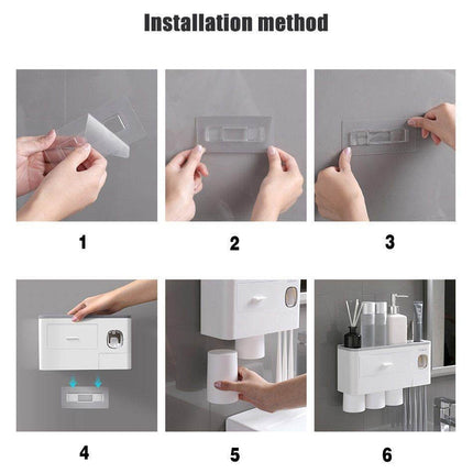 Wall-Mounted Magnetic Bathroom Organizer