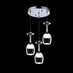 3 light Round / Cold white / Siver