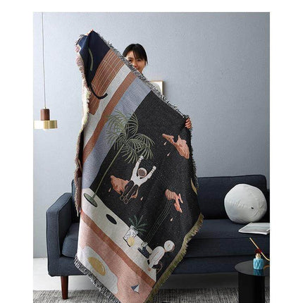Nordic Geometric Throw Blankets