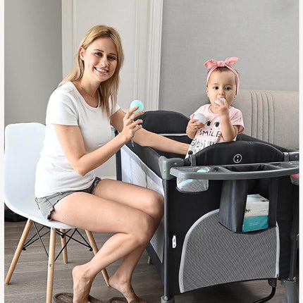 Multifunctional Foldable Baby Bed with Removable Side
