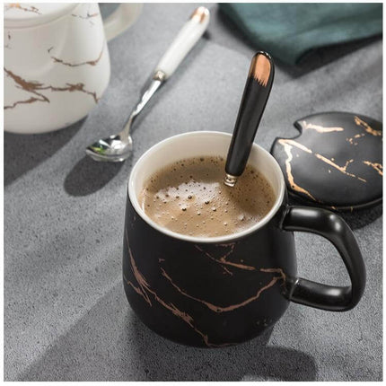 Elegant Marble Ceramic Coffee Mug Gift Set