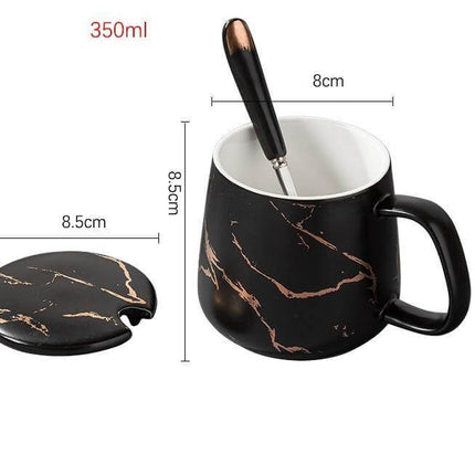 Elegant Marble Ceramic Coffee Mug Gift Set