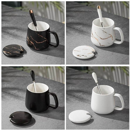 Elegant Marble Ceramic Coffee Mug Gift Set