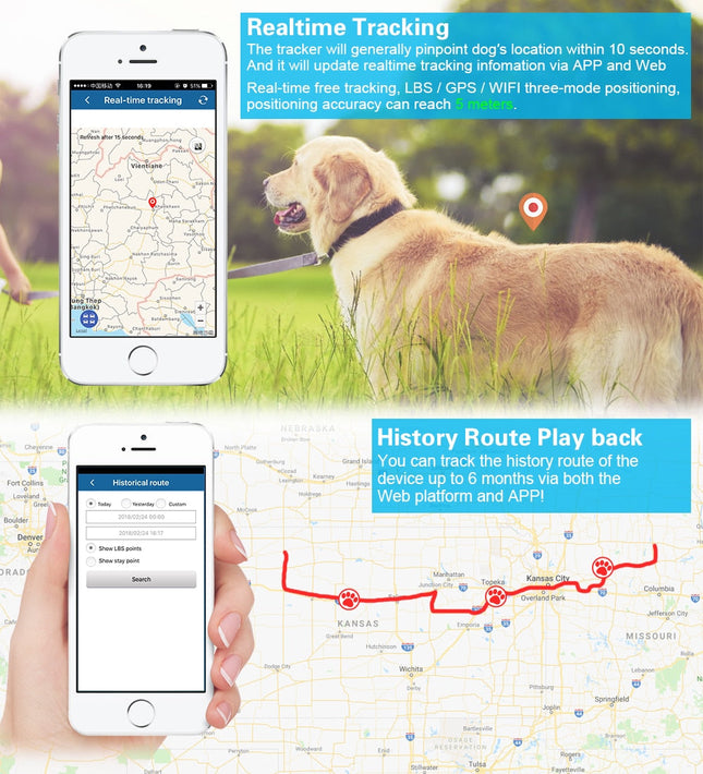 Waterproof GPS Pet Location Tracking Collar