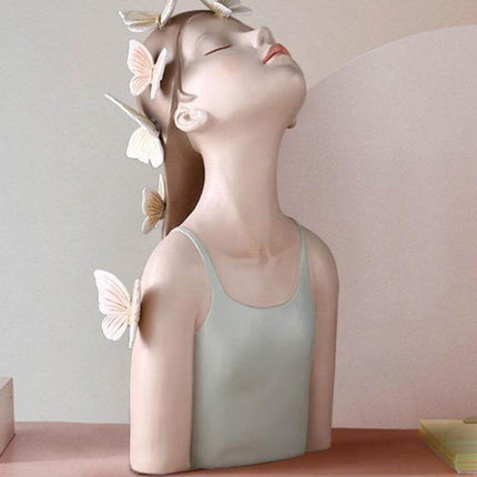 Ceramic Butterfly Girl Home Sculpture