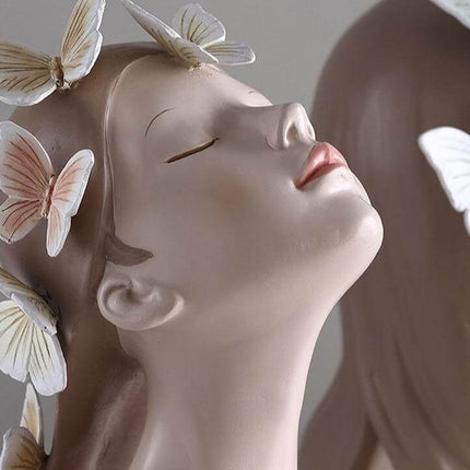 Ceramic Butterfly Girl Home Sculpture